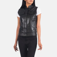 Rayne Moto Black Leather Vest