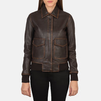 Westa A-2 Brown Leather Bomber Jacket