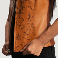 Westina Tan Dye Leather Vest