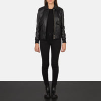 Westa A-2 Black Leather Bomber Jacket