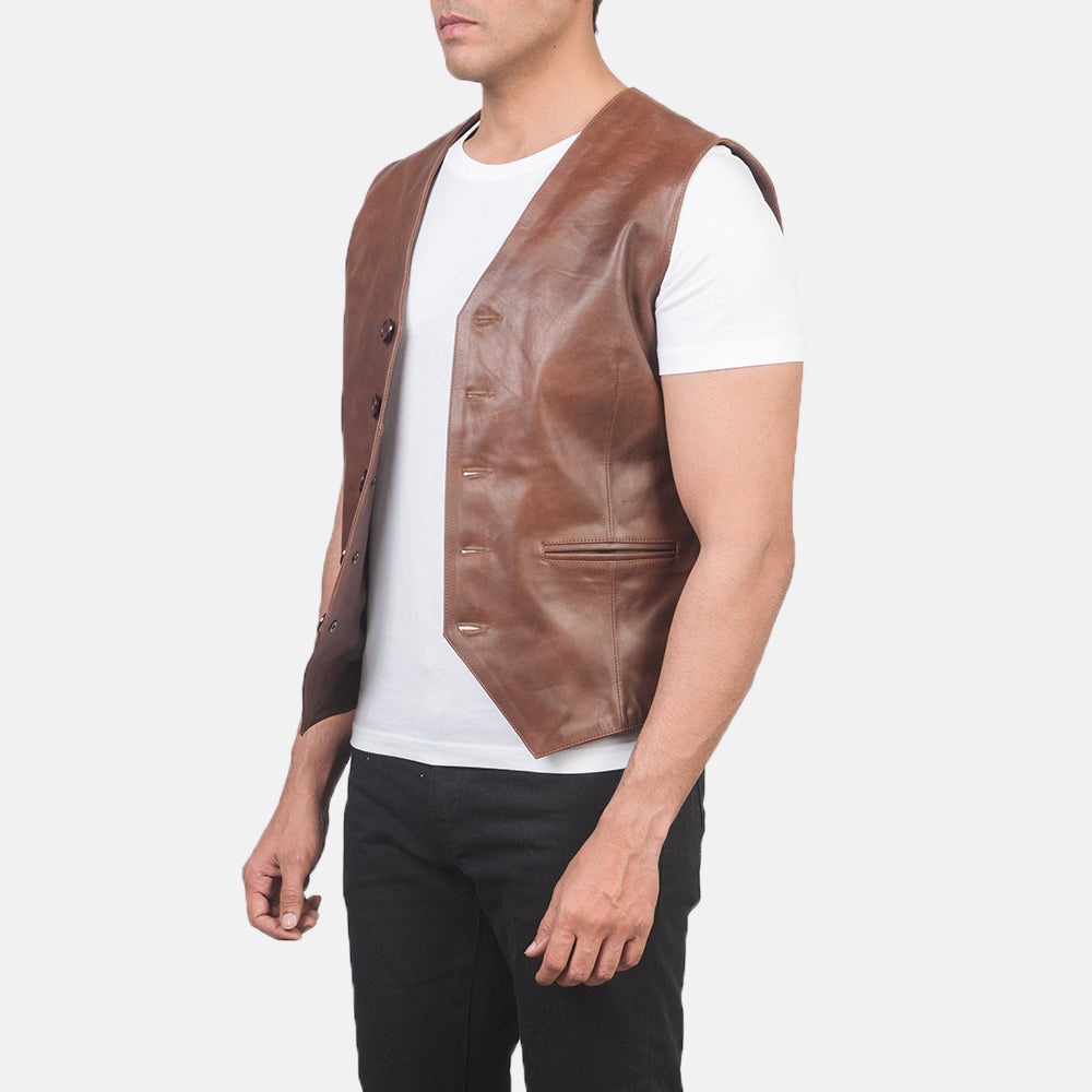 Auden Brown Leather Vest